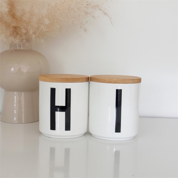 Design Letters Mug "I" Ceramic Modern Scandinavian Scandi Arne Jacobsen Monogram - Picture 2 of 4